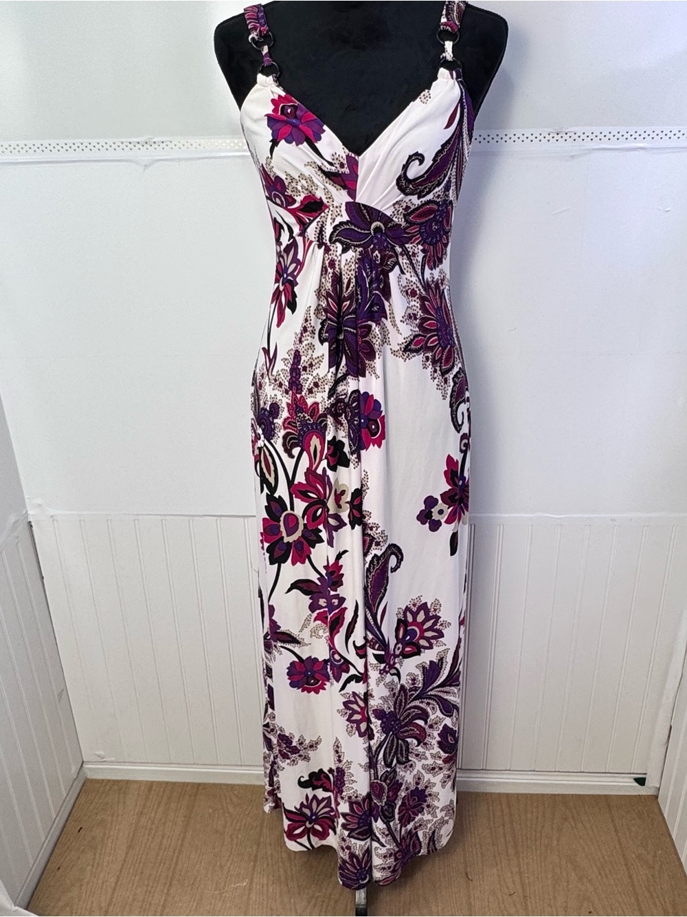 Alyn Paige New York Floral Paisley Maxi Dress Large Boho Cottagecore Stretch